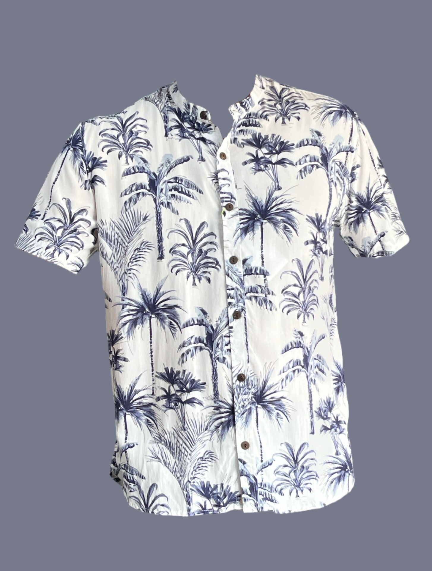 Camisa estampado palmeras azules