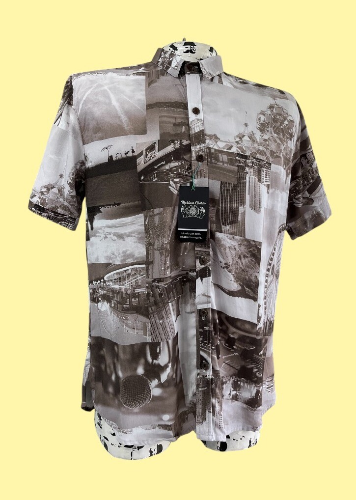 Camisa hombre diseños urbano sepia