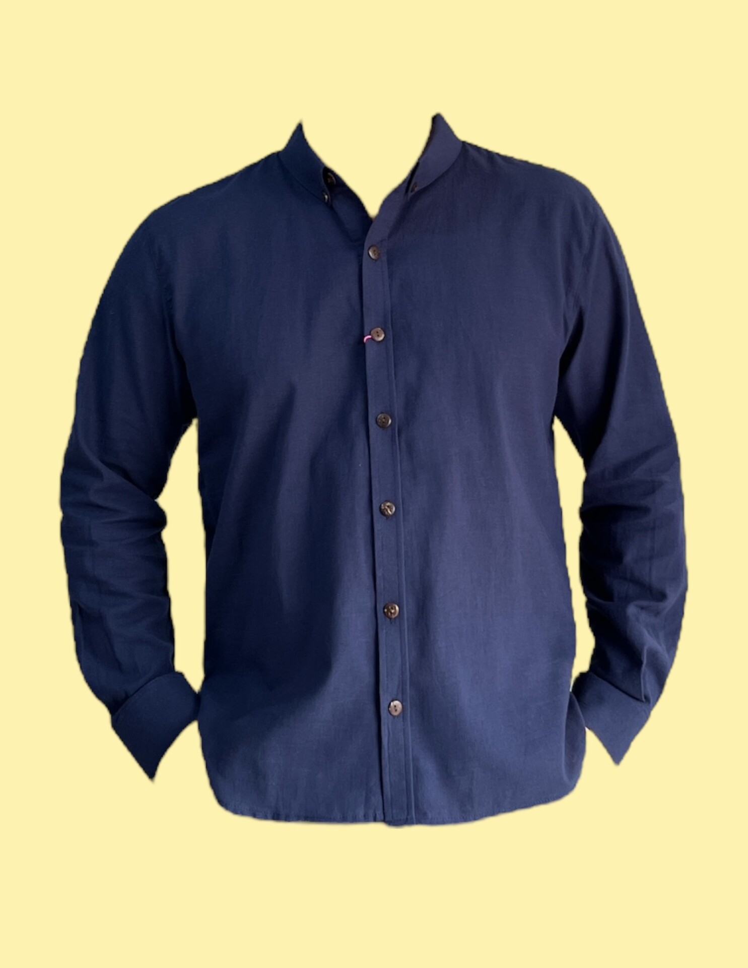 Camisa Hombre manga larga azul oscura