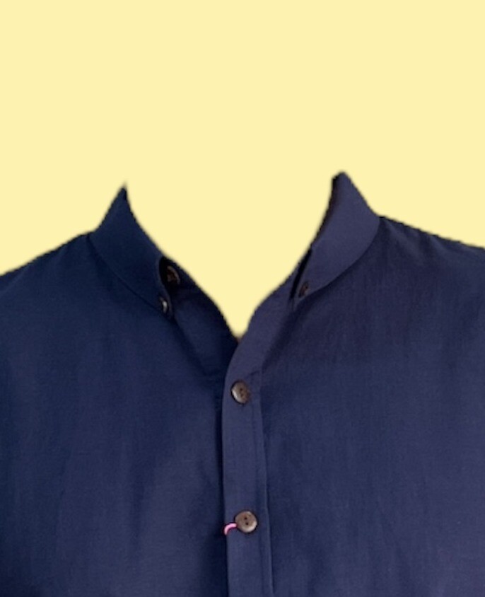 Camisa Hombre manga larga azul oscura